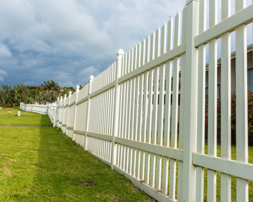 Boundary Fence White Slats